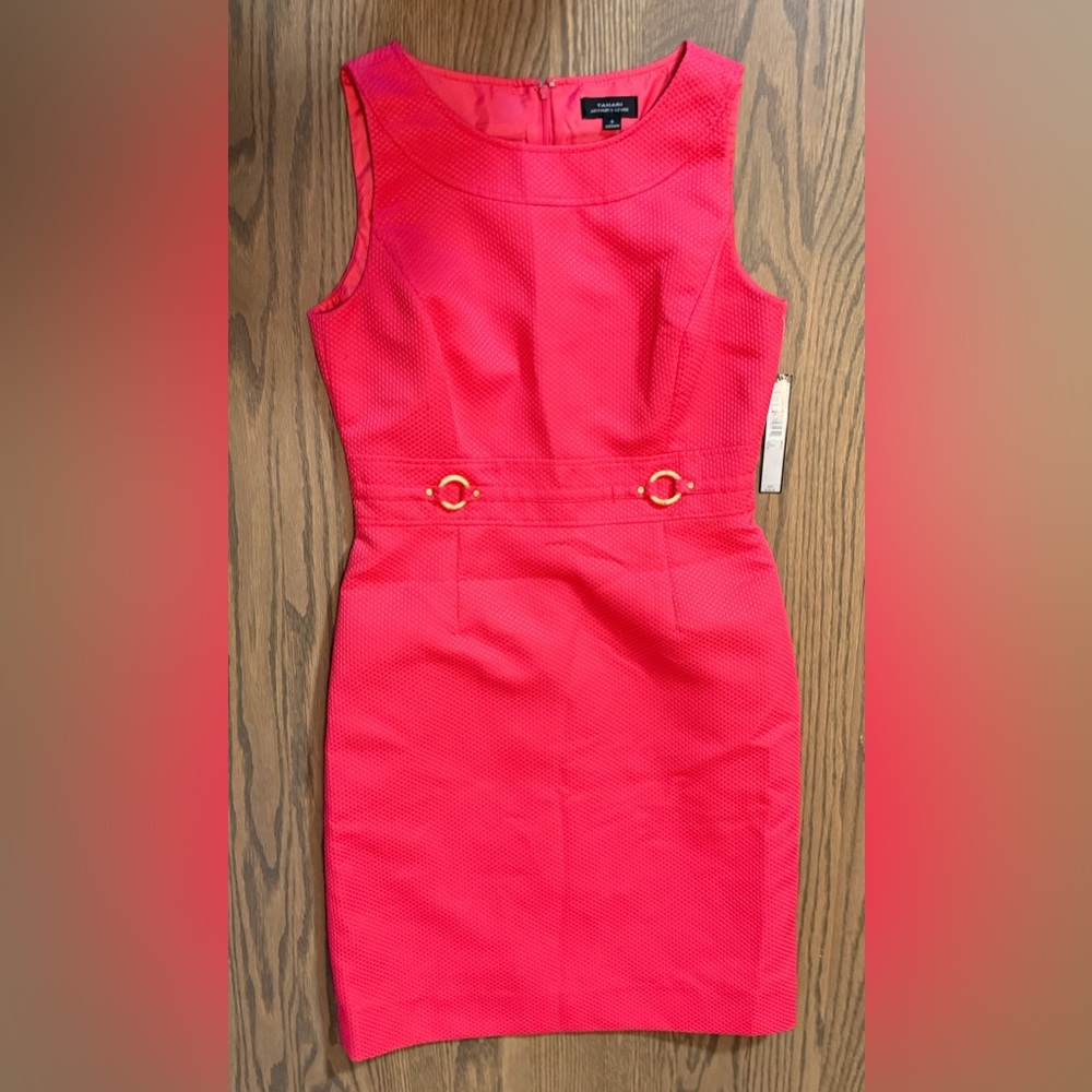 Tahari Vibrant strawberry career Dress